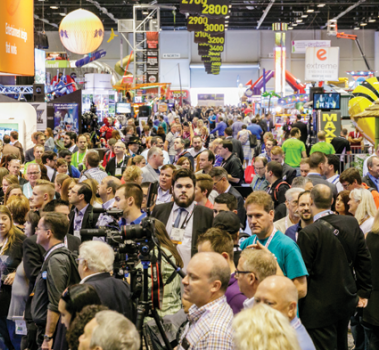 Attendees in tradeshow area during IAAPA Attractions Expo 2017