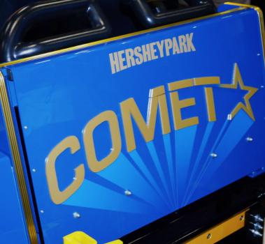 Comet roller coaster train from Hersheypark and Philadelphia Toboggan Coasters (PTC)