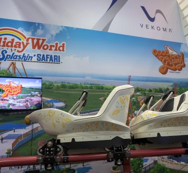 Good Gravy! roller coaster train from Holiday World and Vekoma at IAAPA Expo 2023