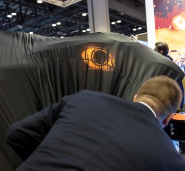 Curtain reveal of Falcon's Flight from Intamin and Quiddiya Investment Group at IAAPA Expo 2023