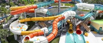 collections of colorful water slide tubes in Florida