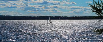 Columnist Tim O'Brien sailing off into the sunset at Belgrade Lakes area in Maine