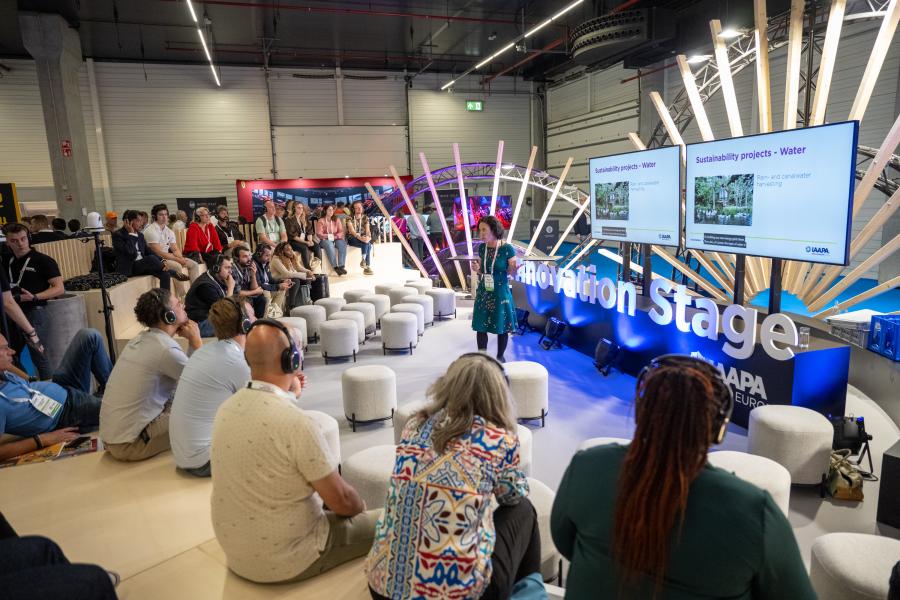 Conference stage setting during a trade show in Amsterdam