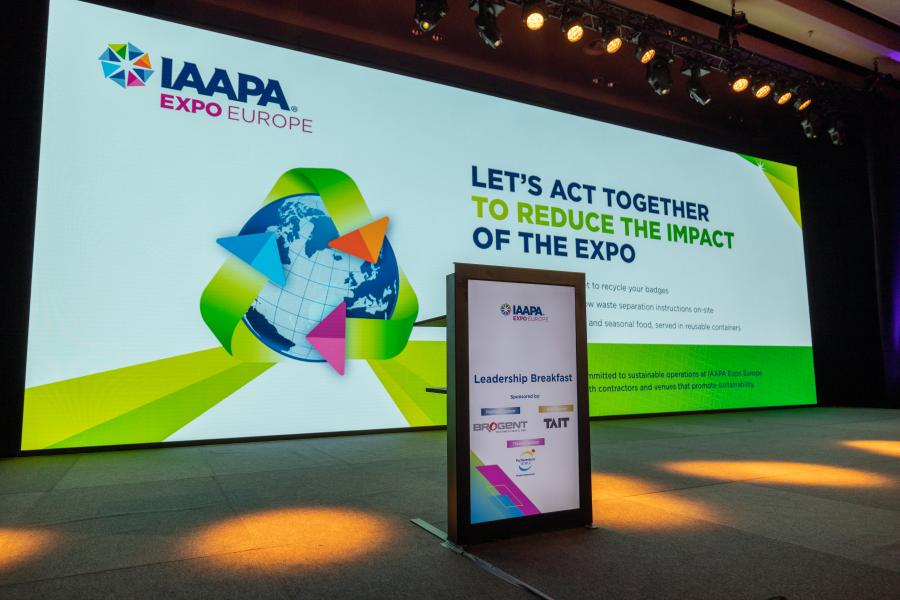 Sustainable signage at IAAPA Expo Europe 2023.