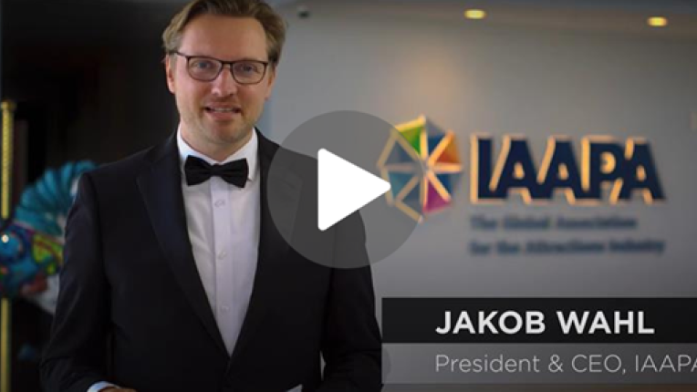 Jakob Wahl standing in IAAPA Lobby Wearing Bow Tie