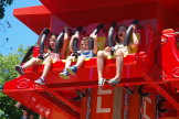 Quassy Free Fall Park Ride with three kids - credit Quassy Amusement & Waterpark